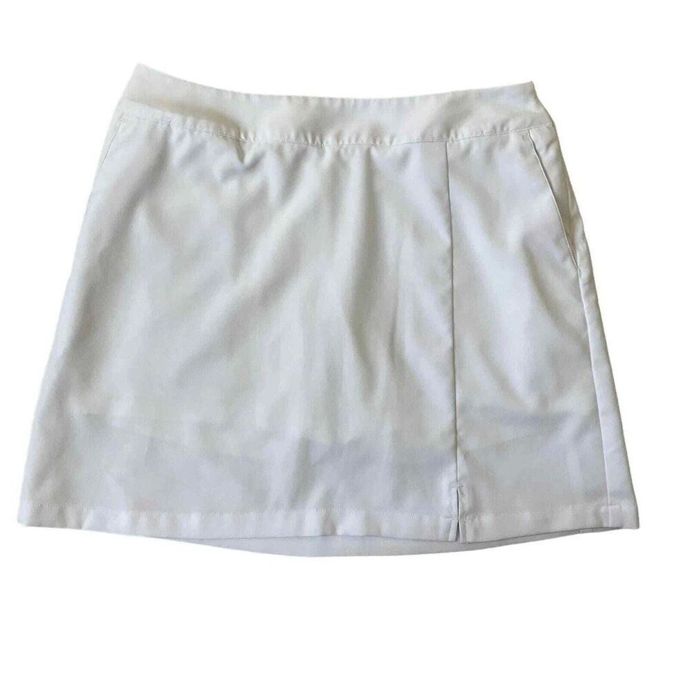 Adidas Women's White Clima Cool Side Zip Athletic Tennis Golf Skirt Skort 10 - Picture 1 of 7